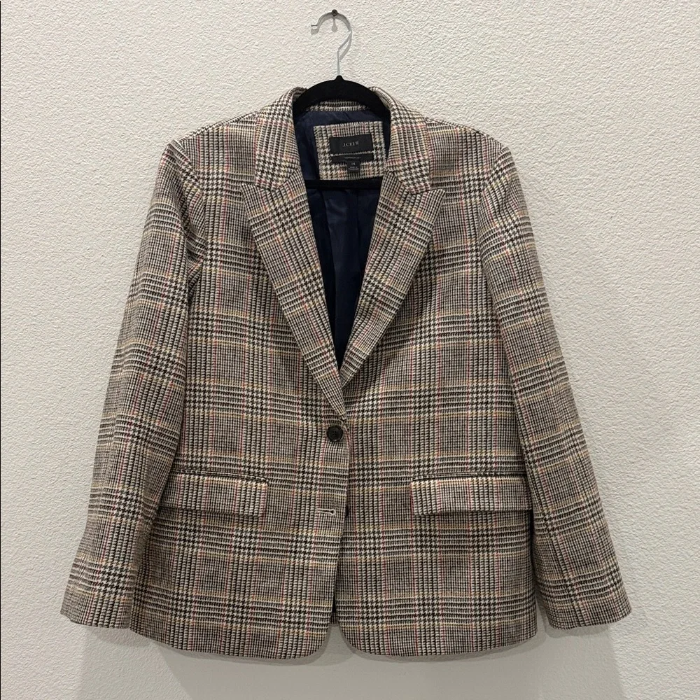 J. Crew Sommerset blazer in glen plaid English wool size 14 - Picture 2 of 8